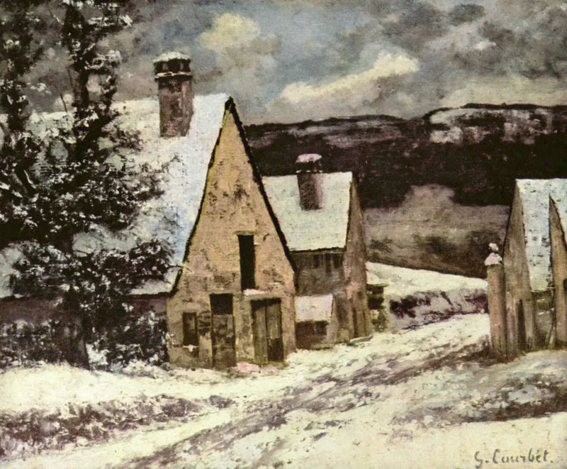 Kışta Köy Sokağı - Gustave Courbet