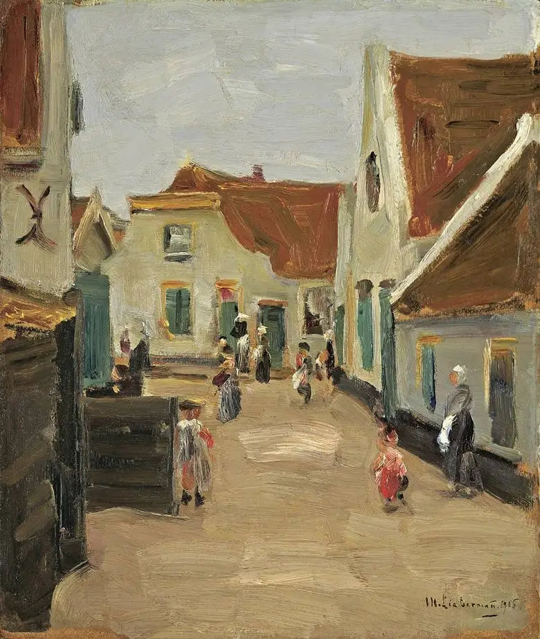 Rue du village à Noordwijk - Max Liebermann image 1 tableau peint à l’huile sur toile