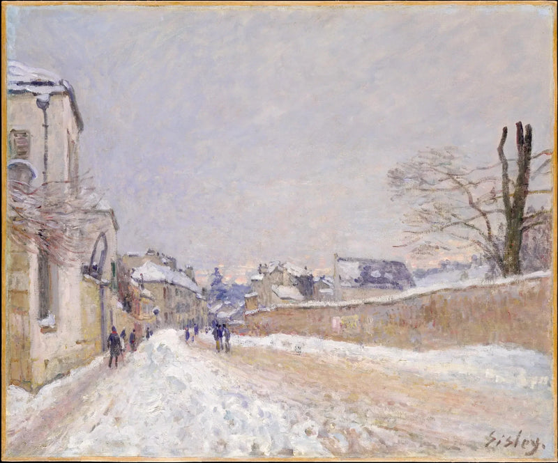 Moret'te Eugène Moussoir Caddesi: Kış - Alfred Sisley