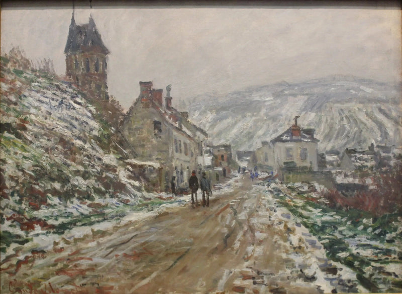 Vétheuil W510'daki köy caddesi - Claude Monet