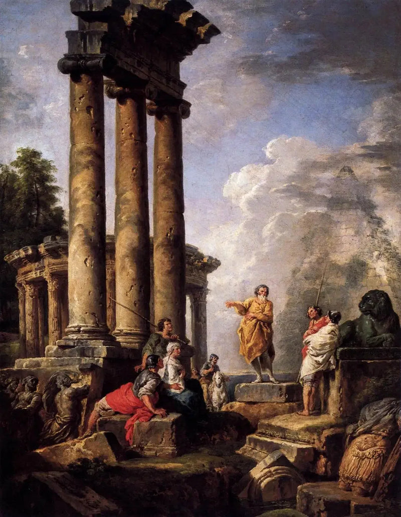 Saint Paul vaaz ederken harabeler - Giovanni Paolo Panini