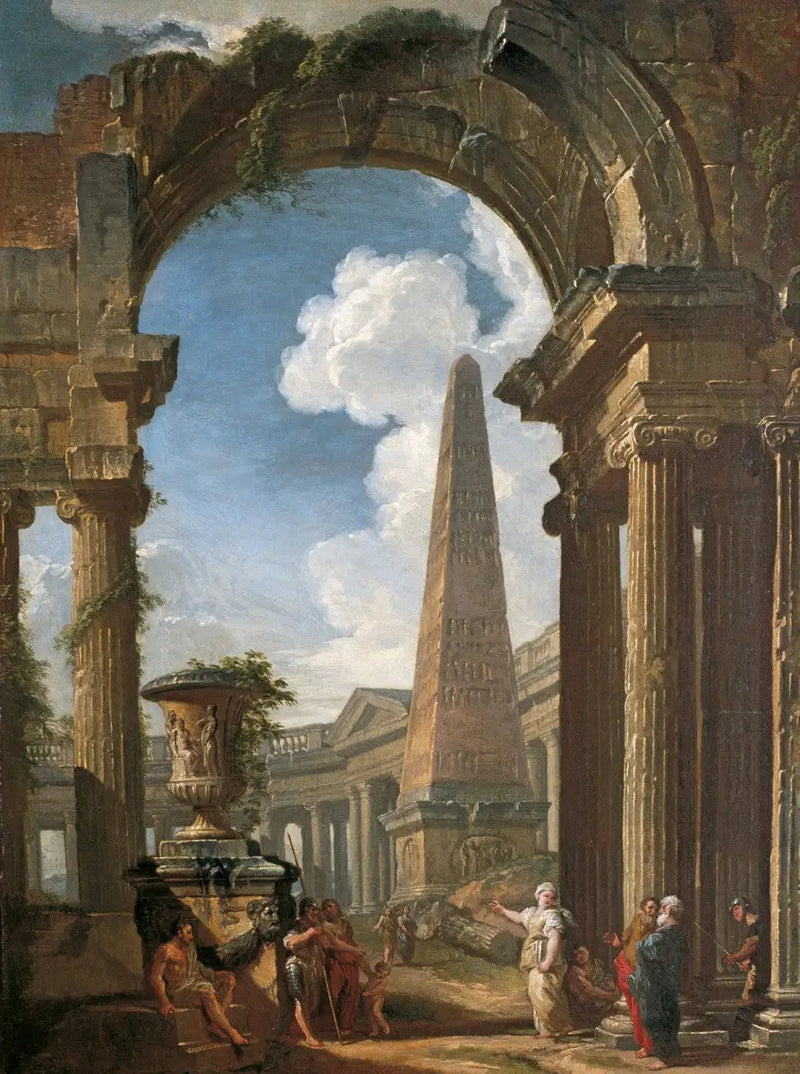 Bir Sibyl ile Bir Tapınağın Harabeleri - Giovanni Paolo Panini