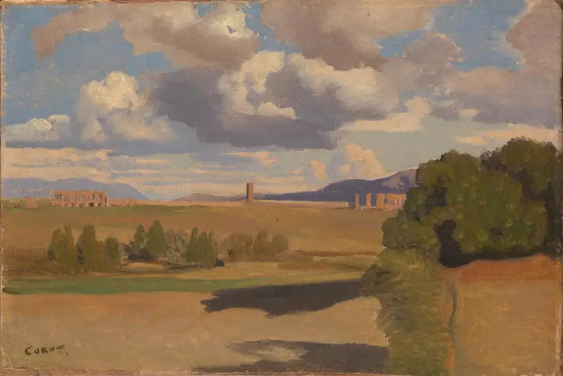 Roma kırsalında kalıntılar, Claudian su kemeri ile - Jean-Baptiste Camille Corot