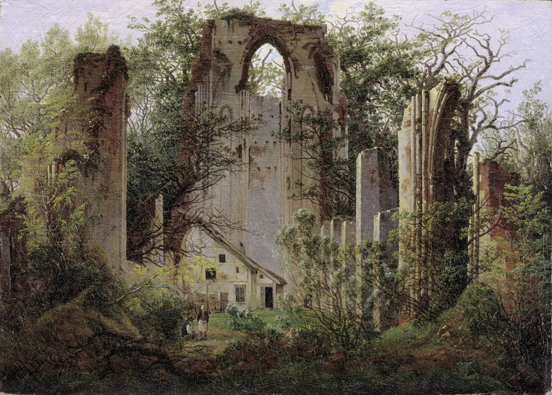 Greifswald yakınlarındaki Eldena Manastırı'nın kalıntıları - Caspar David Friedrich