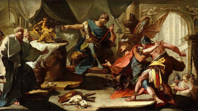 S. Eustache de Roméo putlara kurban sunmayı reddediyor - Giovanni Battista Pittoni