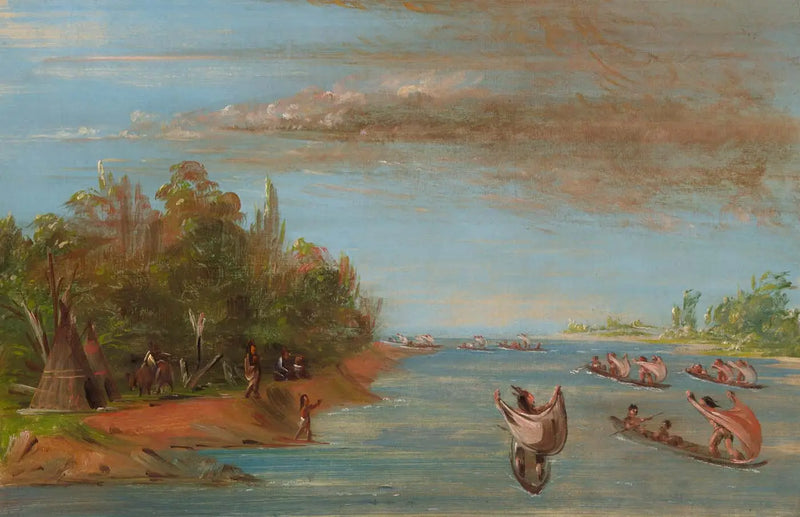 Sac ve Fox kano gezisinde - George Catlin