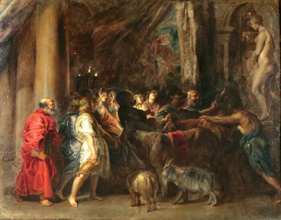 Bir Tapınakta Kurban (Adam Elsheimer'e göre) - Peter Paul Rubens