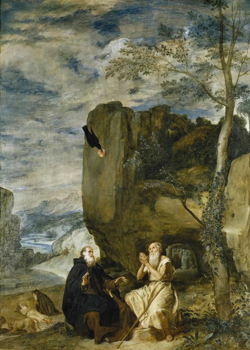 Saint Antoine Abbé ve Saint Paul, ilk ermiş - Diego Velázquez