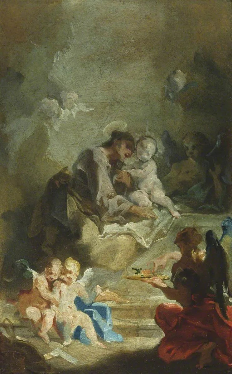 Saint Antoine de Padoue İsa Çocuk'u Taparken - Giovanni Battista Pittoni