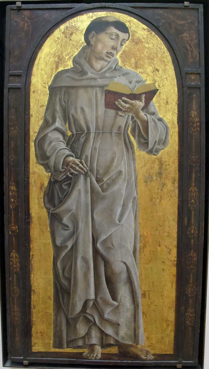Saint Antoine de Padoue okuyan - Cosmè Tura