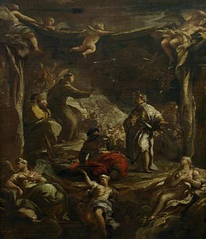 Padova Saint Antoine, tiran Ezzelino'yu azarlarken - Luca Giordano