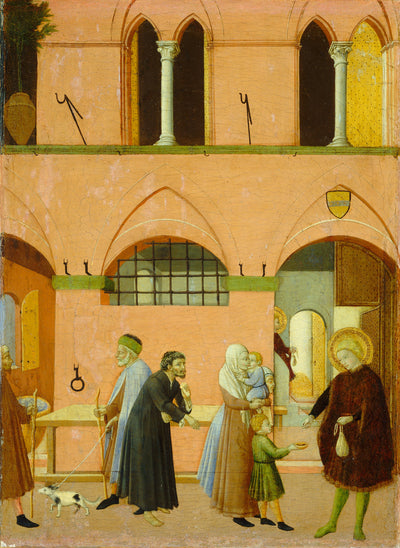 Saint Antoine distribuant ses richesses aux pauvres - Master of the Osservanza - Alpha Reproduction