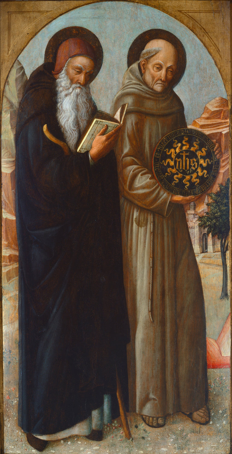 Saint Antoine l'abbé ve Saint Bernardin de Sienne - Iacopo Bellini