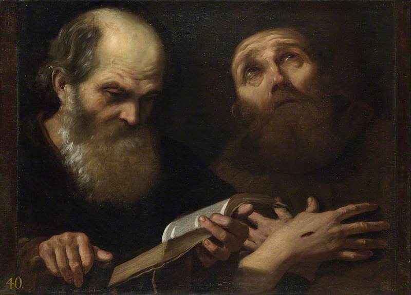Saint Antoine l'Abbé ve Saint François d'Assise - Andrea Sacchi
