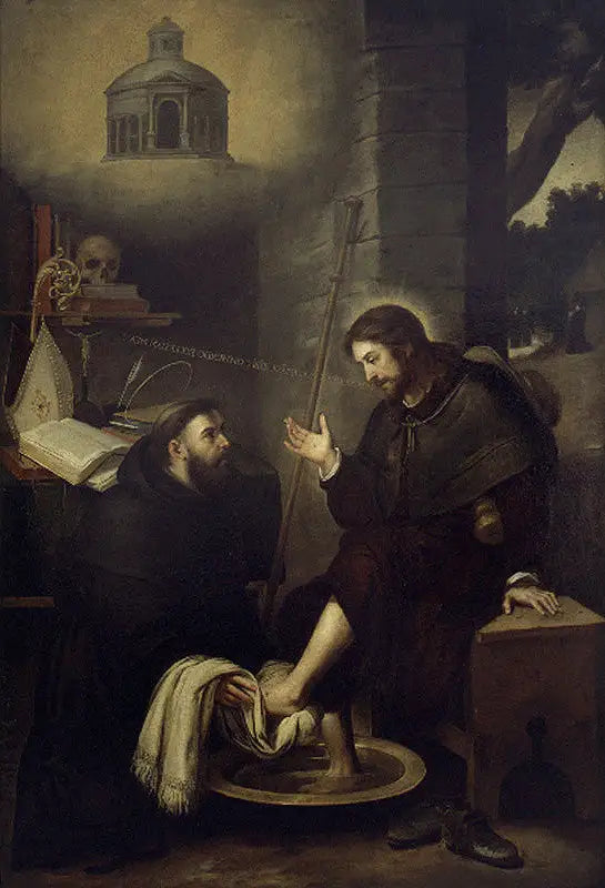 Aziz Augustin, İsa'nın ayaklarını yıkıyor - Bartolomé Esteban Murillo
