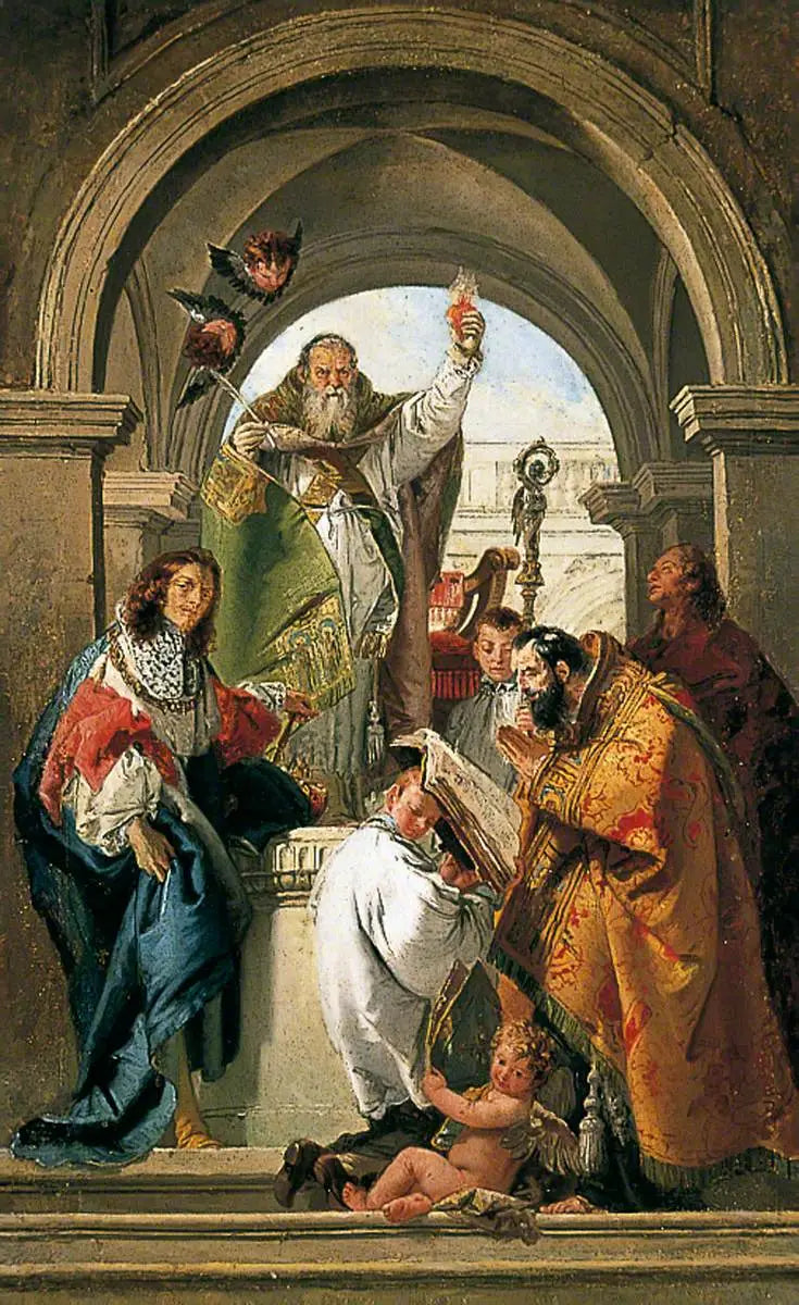Aziz Augustin, Fransa Kralı Louis, Yuhanna İncili Yazarı ve bir Aziz Piskopos - Giovanni Battista Tiepolo