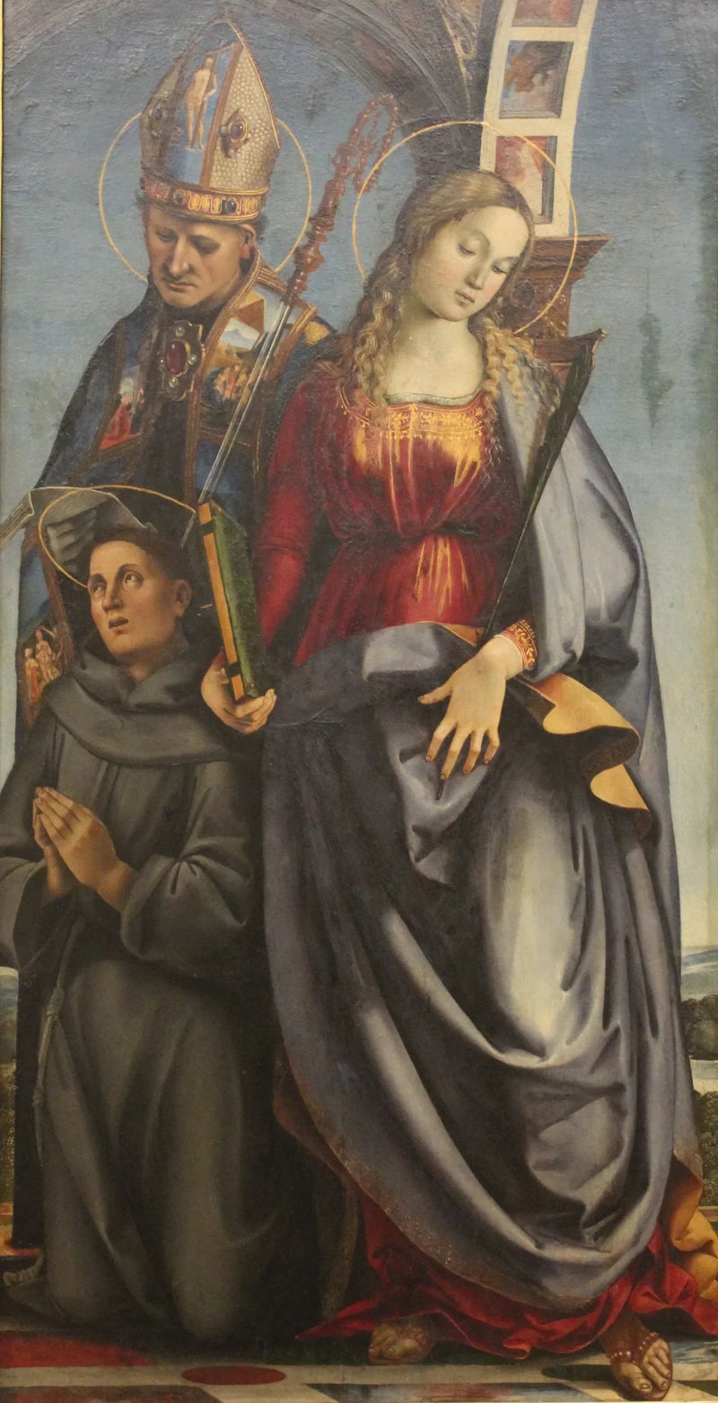 Aziz Augustin, Aziz Catherine de' Alexandria ve Aziz Antonius Padua - Luca Signorelli