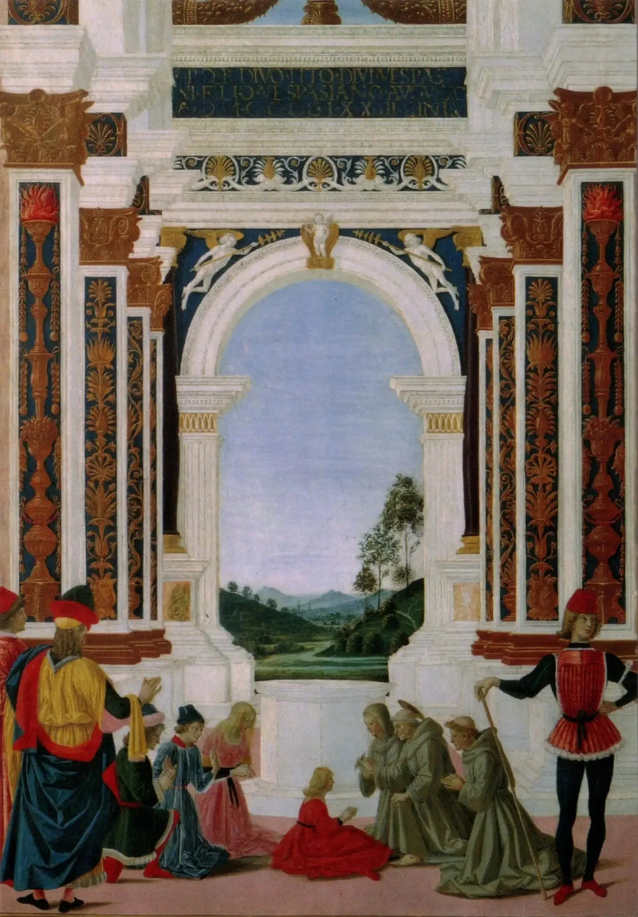 Saint Bernardin bir kız çocuğunu iyileştiriyor - Pietro Perugino
