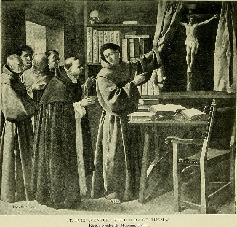 Saint Bonaventure ve Saint Thomas Aquinas Çarmıha Gerilmiş İsa'nın Önünde - Francisco de Zurbarán