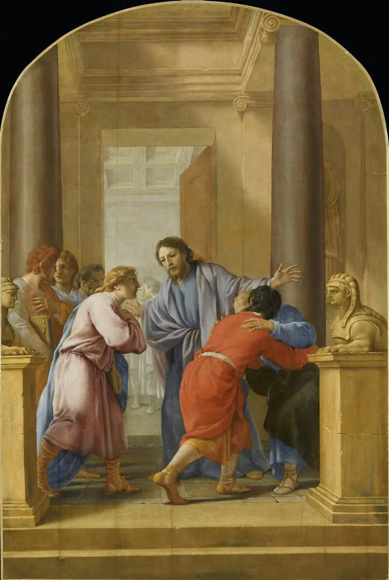 Saint Bruno, öğrencilerini ve arkadaşlarını dünyayı terk etmeye çağırıyor - Eustache Le Sueur