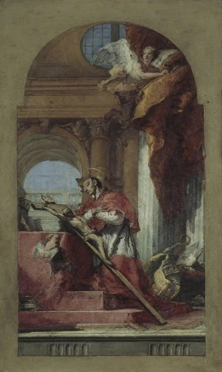 Saint Charles Borromée Çarmıh üzerinde meditasyon yapan - Giovanni Battista Tiepolo
