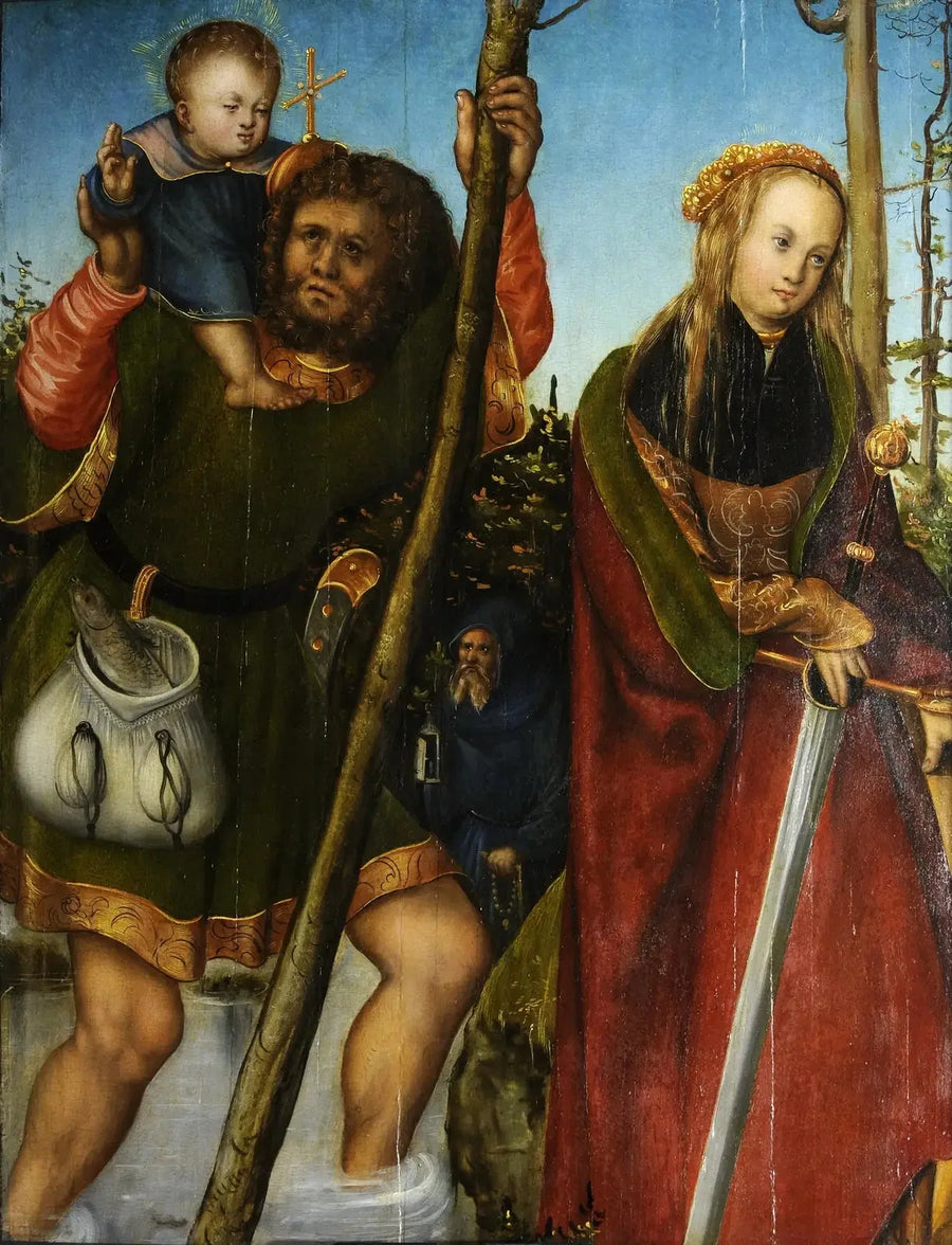 Aziz Christophe ve Azize Catherine - Lucas Cranach the Elder
