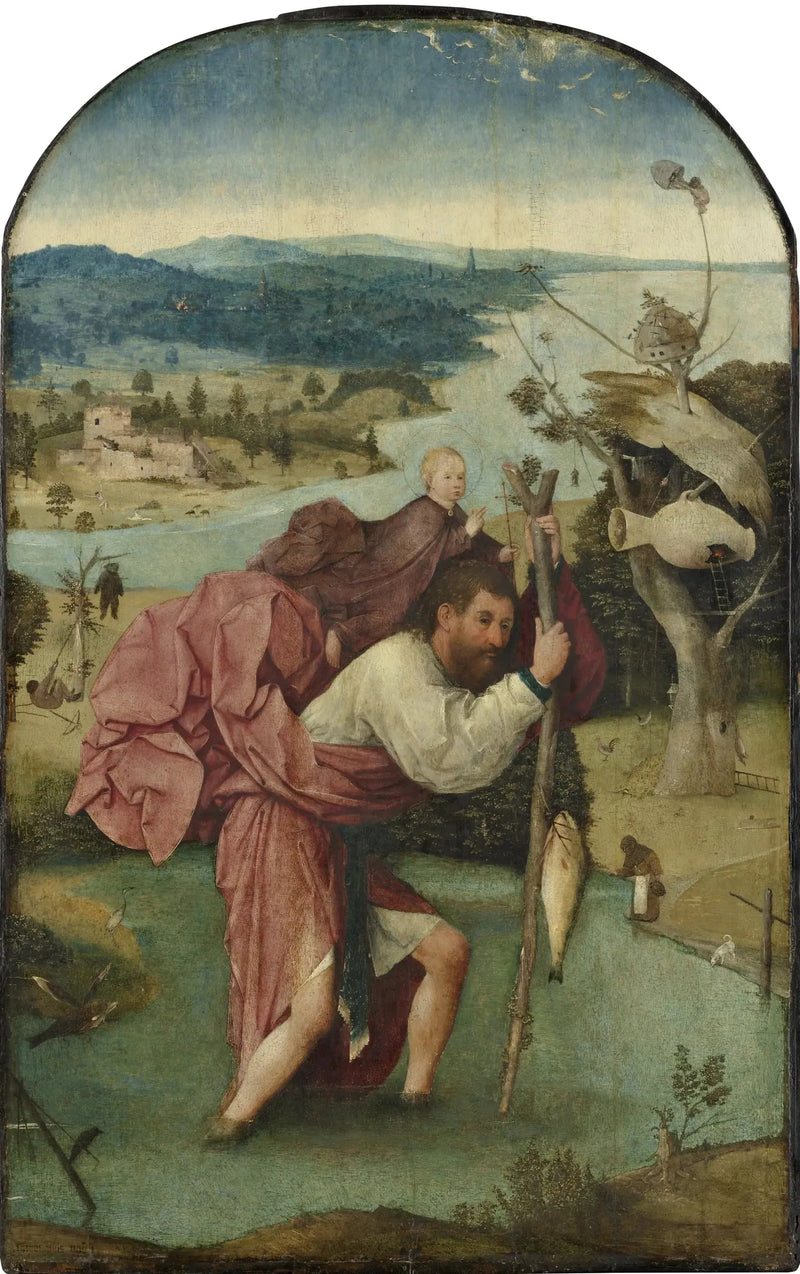 Saint Christophe Çocuk İsa'yı Taşıyor - Hieronymus Bosch