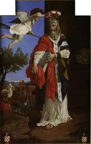 Saint Denys l'aréopagite taçlandırılmış bir melek tarafından - Nicolas Poussin