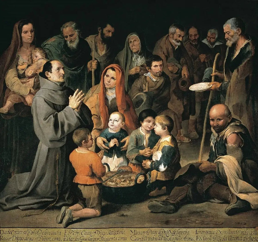 Alcalá'daki Saint Didaque fakirlere yardım ediyor - Bartolomé Esteban Murillo