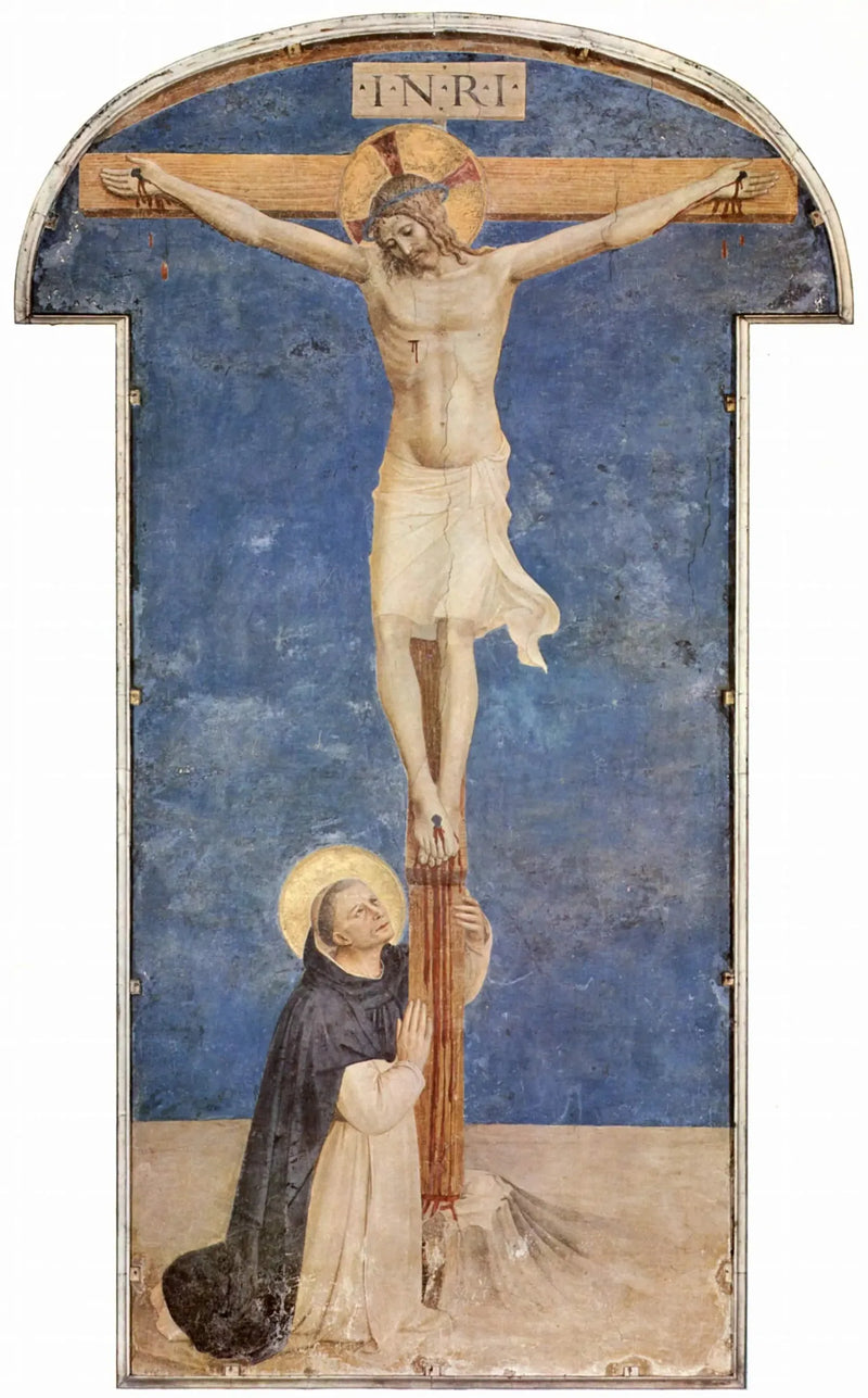 Saint Dominique İsa'nın Çarmıha Gerilişi'ni Taparken - Fra Angelico