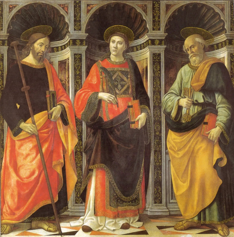Saint Étienne, Aziz Jacques ve Aziz Pierre arasında - Domenico Ghirlandaio