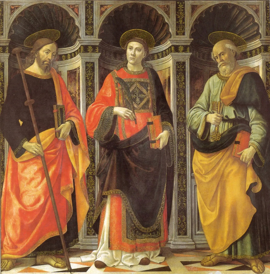 Saint Étienne, Aziz Jacques ve Aziz Pierre arasında - Domenico Ghirlandaio