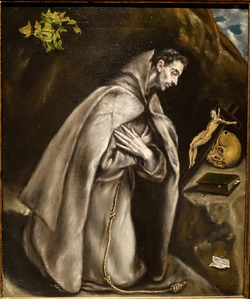 El Greco Saint François diz çökerek meditasyon yaparken