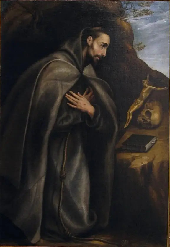 El Greco Saint François diz çökerek meditasyon yaparken