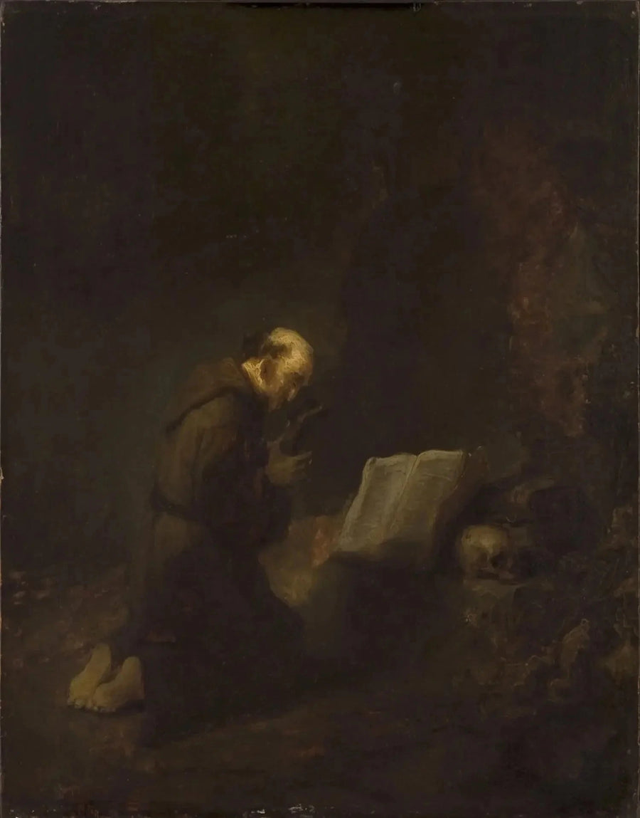 Aziz Francis de Assisi dua ederken - Rembrandt