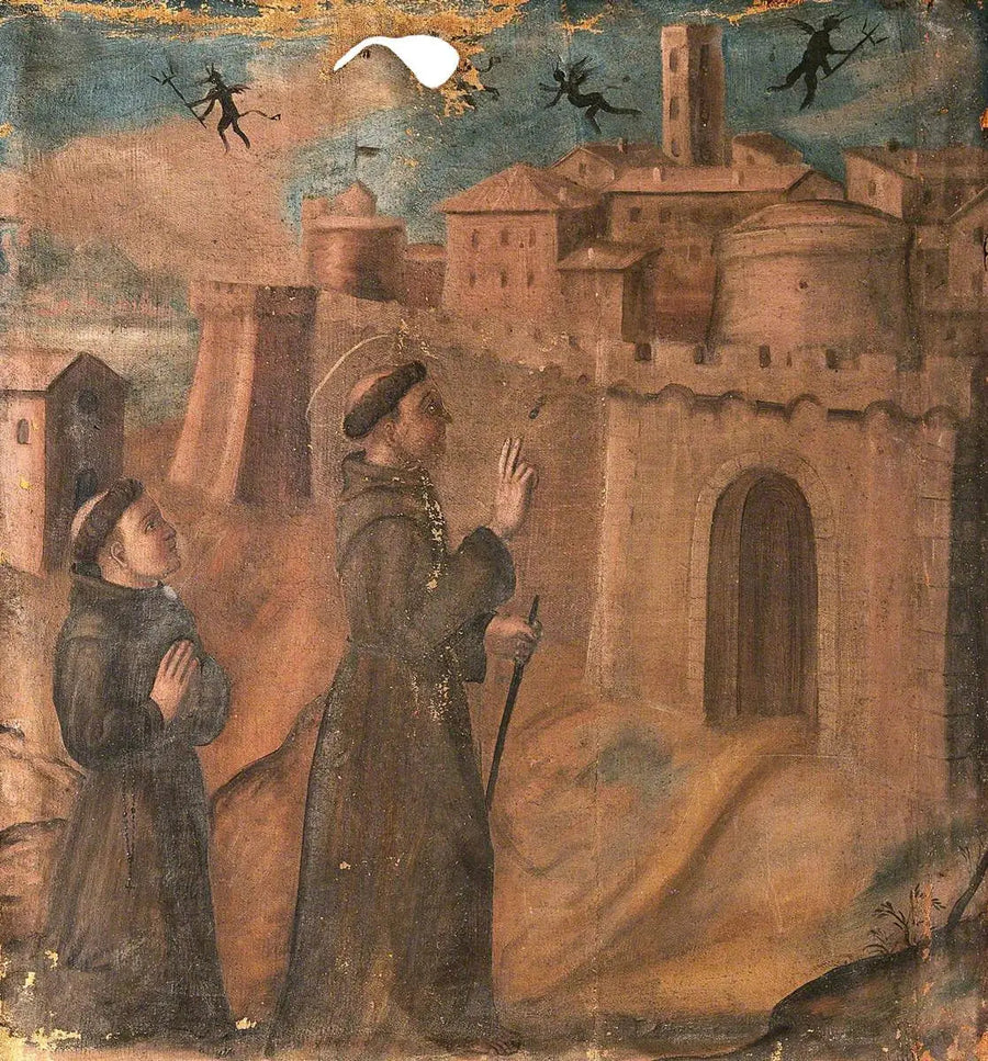 Saint François şeytanları avlarken - Giotto