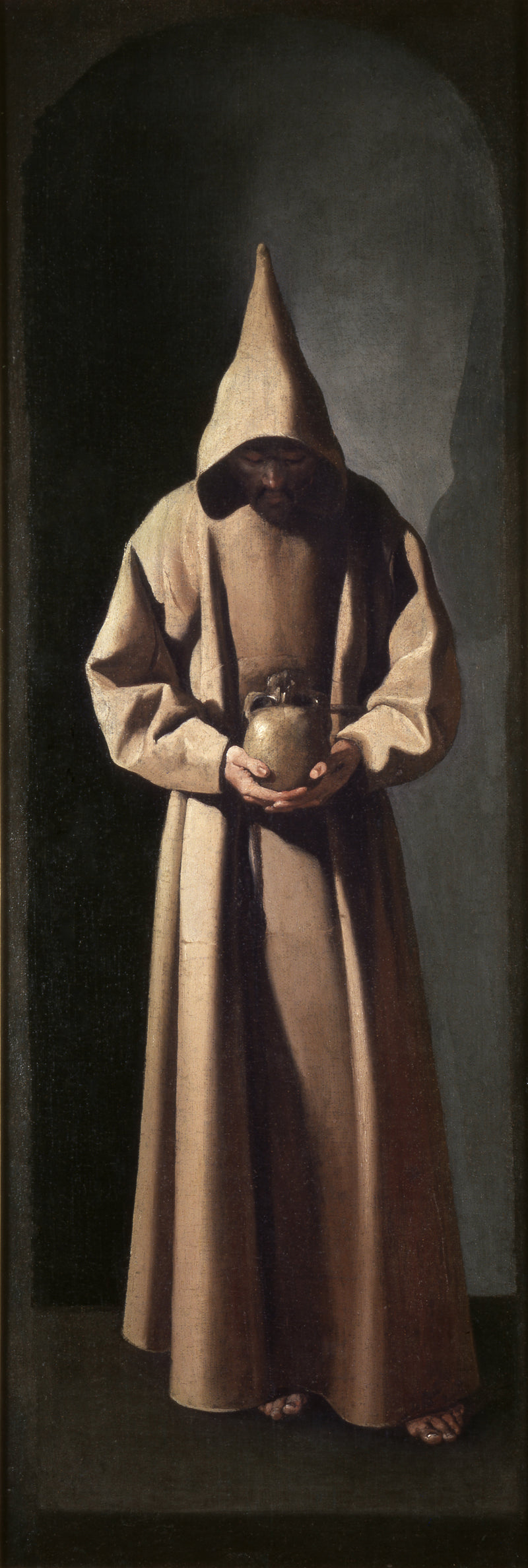 Saint François kafatasına bakarken - Francisco de Zurbarán
