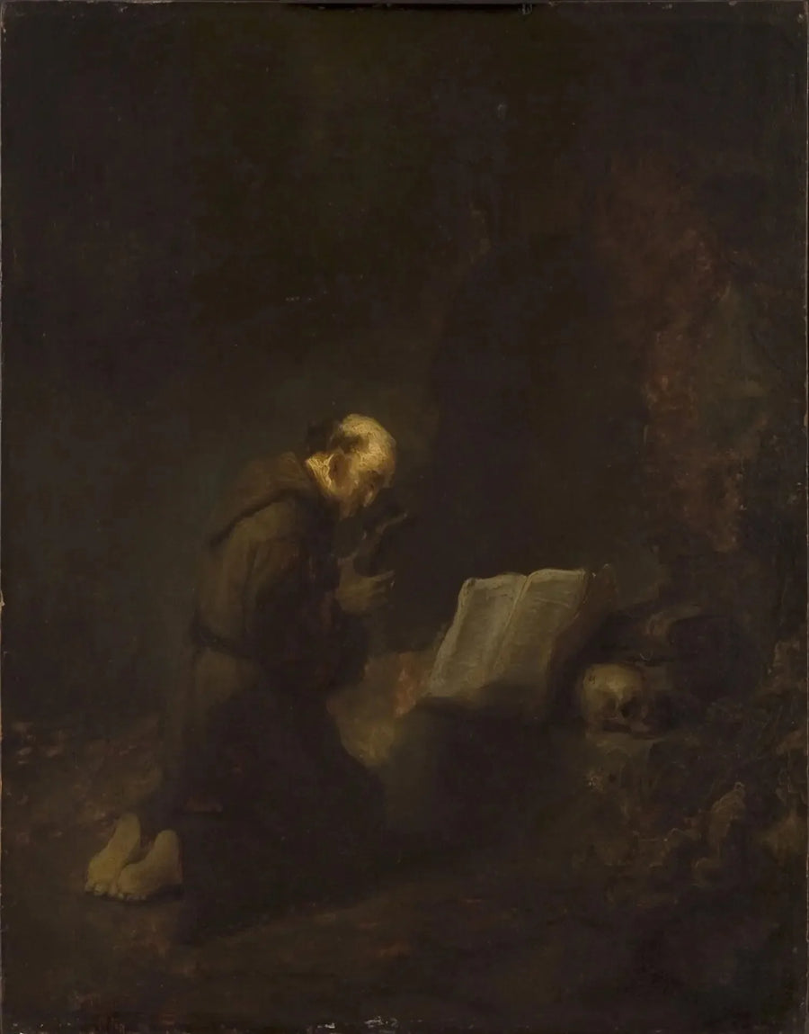 Aziz Francis de Assisi dua ederken - Rembrandt