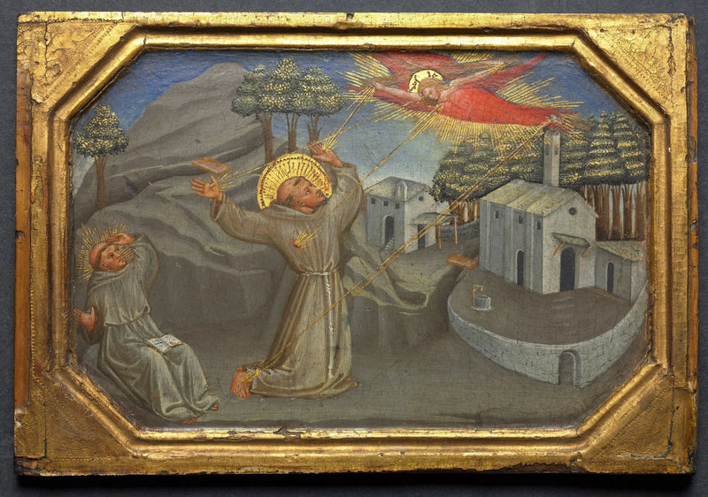 Assis Saint François d'Assise, stigmaları alırken - Bicci di Lorenzo