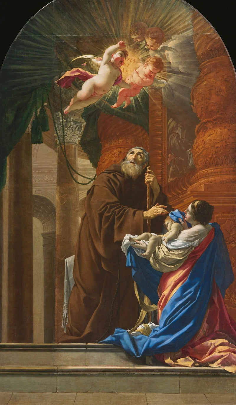 Saint François de Paule Kardeşinin Çocuğunu Dirilten - Simon Vouet