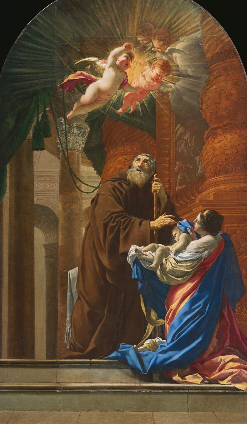 Saint François de Paule Kardeşinin Çocuğunu Dirilten - Simon Vouet