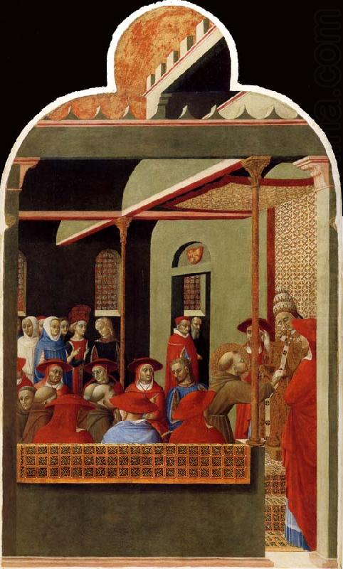Saint François Papası Honorius III Önünde - Stefano di Giovanni (Sassetta)
