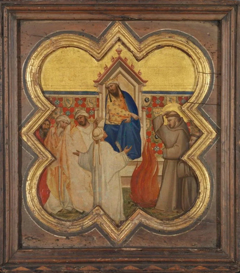 Saint François ve Sultan önünde ateş sınavı - Taddeo Gaddi