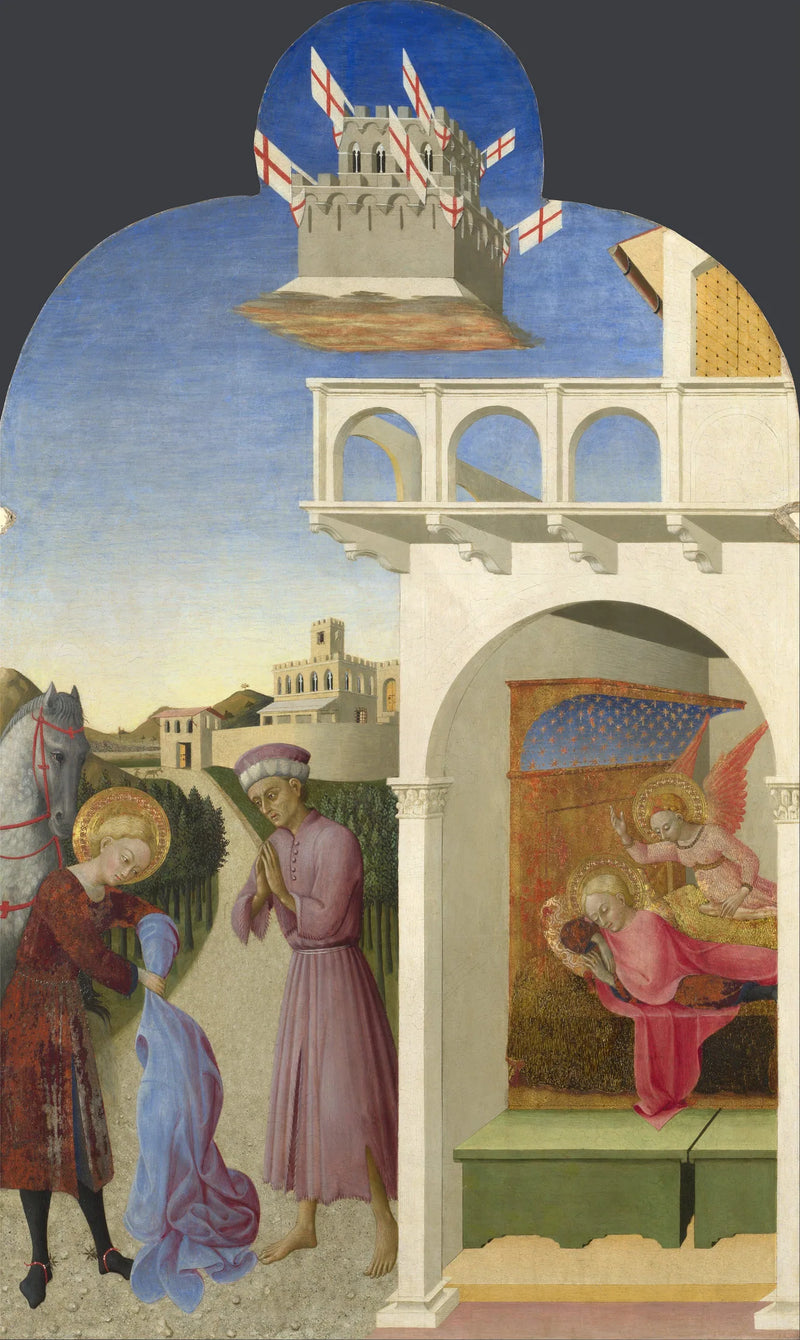 Saint François ve fakir şövalye, ve François'in vizyonu - Stefano di Giovanni (Sassetta)