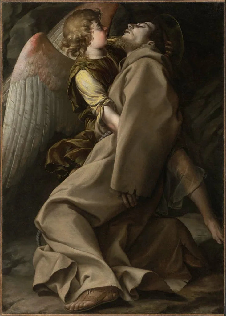 Saint François desteklenen bir melek tarafından - Orazio Gentileschi