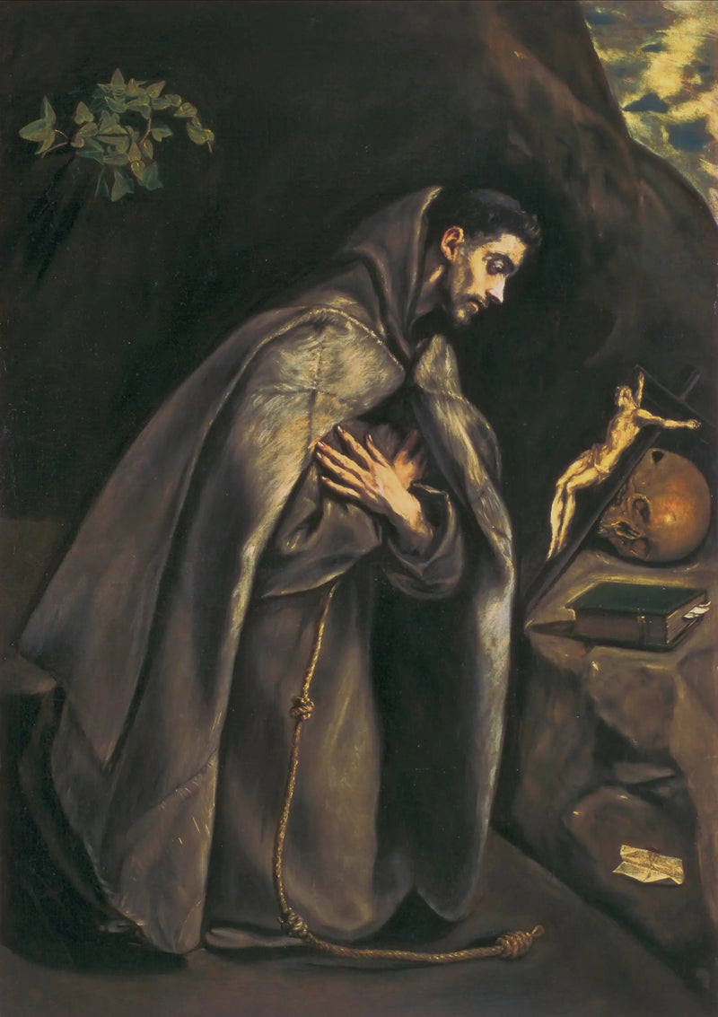 Saint François Saygı Duyuyor Çarmıha Gerilmiş - El Greco