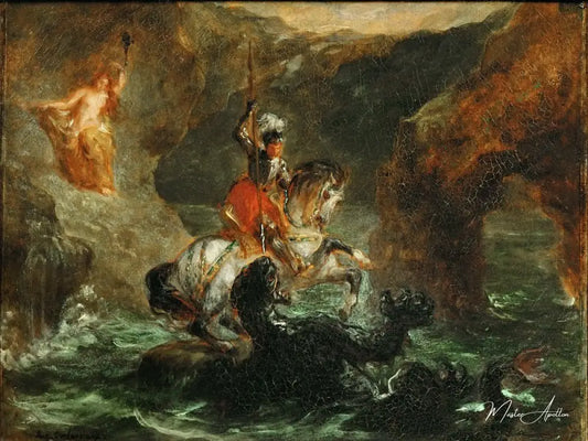 Saint Georges dans la lutte avec le dragon - Eugène Delacroix - Reproductions de tableaux et peintures haut de gamme