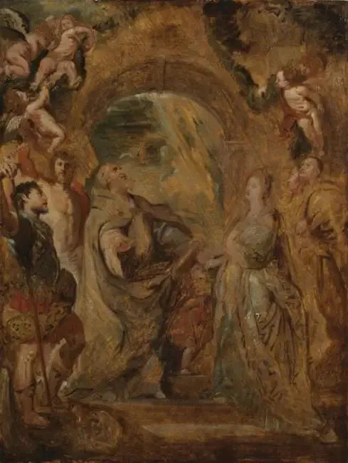 Büyük Aziz Gregorius ile Aziz Maur ve Papien, ve Aziz Domitille ile Aziz Nérée ve Achille - Peter Paul Rubens