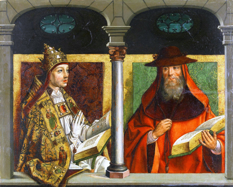 Saint Gregoire le Grand ve Saint Jerome - Pedro Berruguete