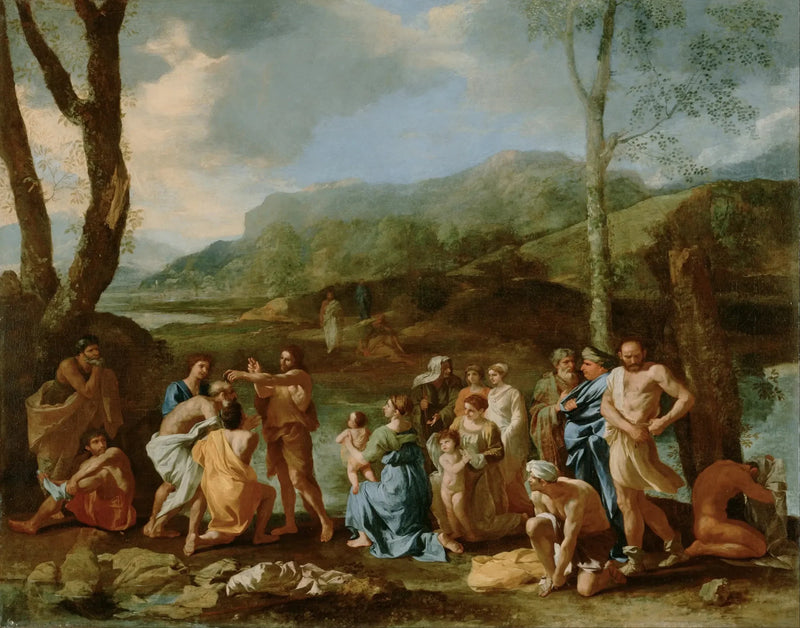 Vaftizci Yahya'nın Kutsal Nehirde Vaftizi - Nicolas Poussin